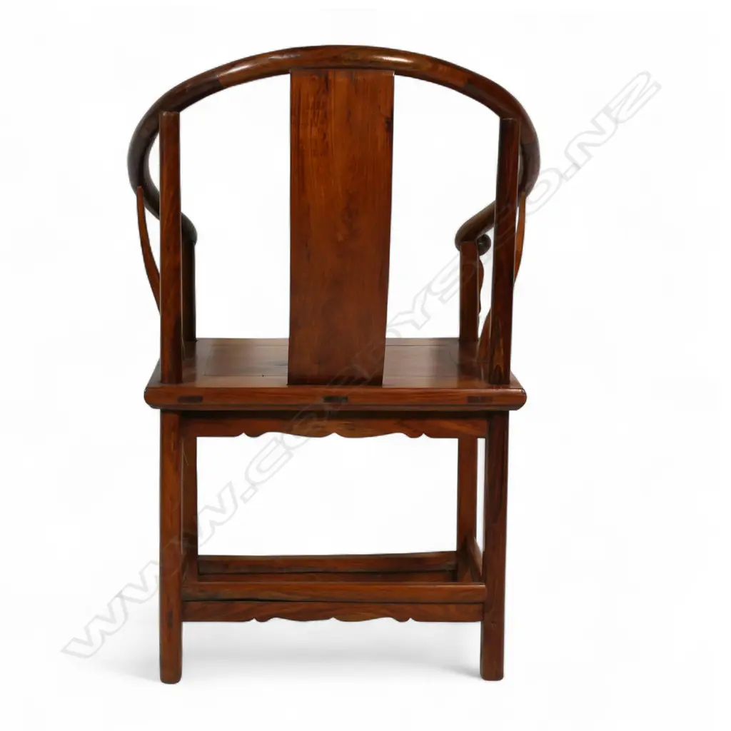 A Chinese 19thC Qing dynasty horseshoe armchair, Image 1++
